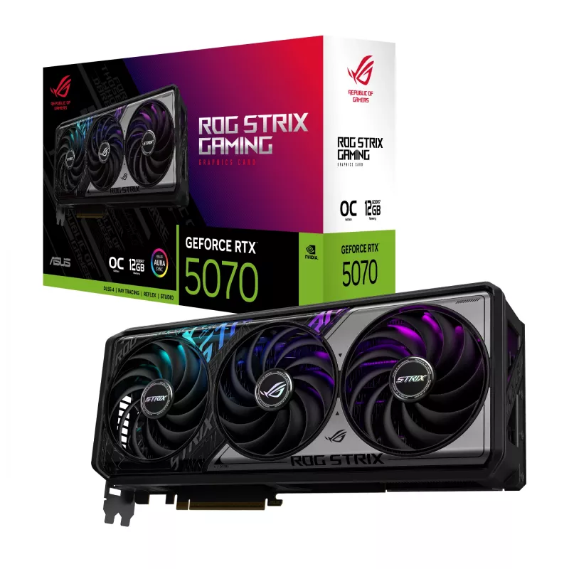 Graphics Card ASUS GeForce RTX 5070 12 GB GDDR7, PCIe 5.0, 192-bit, 3xDP 2.1b, 2xHDMI 2.1b, 3-fan, OC