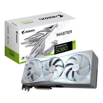 Graphics card GIGABYTE AORUS GeForce RTX 5080 MASTER ICE 16G — 16GB GDDR7, 256-bit, PCIe 5.0, 2805 MHz
