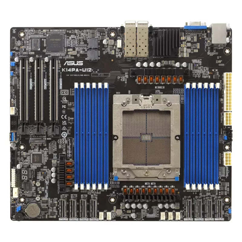 Server Motherboard ASUS K14PA-U12/ASMB11 Socket SP5 SSI CEB, AMD EPYC 9004, 12× DDR5 slots, 3 TB, 25GbE, 3× PCIe Gen5 x16, 1× M.2