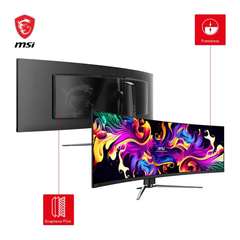 MSI MPG 491CQPDE QD-OLED computer monitor 124.5 cm (49 inch) 5120 x 1440 pixels DQHD Black