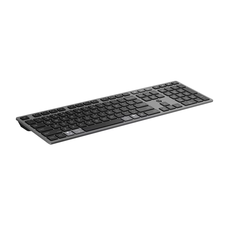 HP 725 Multi-Device Rechargeable Wireless Keyboard, Full-size (100%), Wireless, RF Wireless + Bluetooth, Black