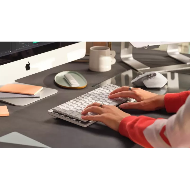 LOGITECH MX Mechanical Mini for Mac Minimalist Wireless Illuminated Performance Keyboard Pale Gray - US Inte - Qwerty