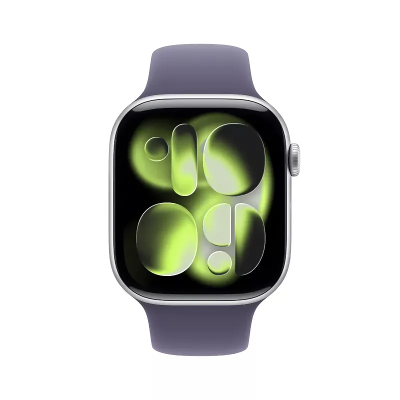 Smartwatch Apple Watch Series 11 GPS + Cellular 46mm Silver Aluminium Case with Purple Fog Sport Band - S/M