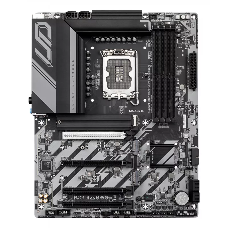GIGABYTE Z890 UD WIFI6E Motherboard - Supports Intel Core Ultra (Series 2) CPUs, 12+1+2 phases VRM, up to 8800MHz DDR5 (OC), 1xPCIe 5.0 + 2xPCIe 4.0, Wi-Fi 6E, 2.5GbE LAN, USB 4
