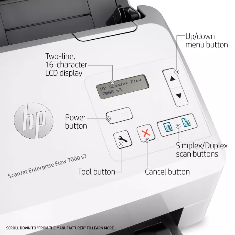 HP Scanjet Enterprise Flow 7000 s3 Sheet-fed scanner 600 x 600 DPI A4 White