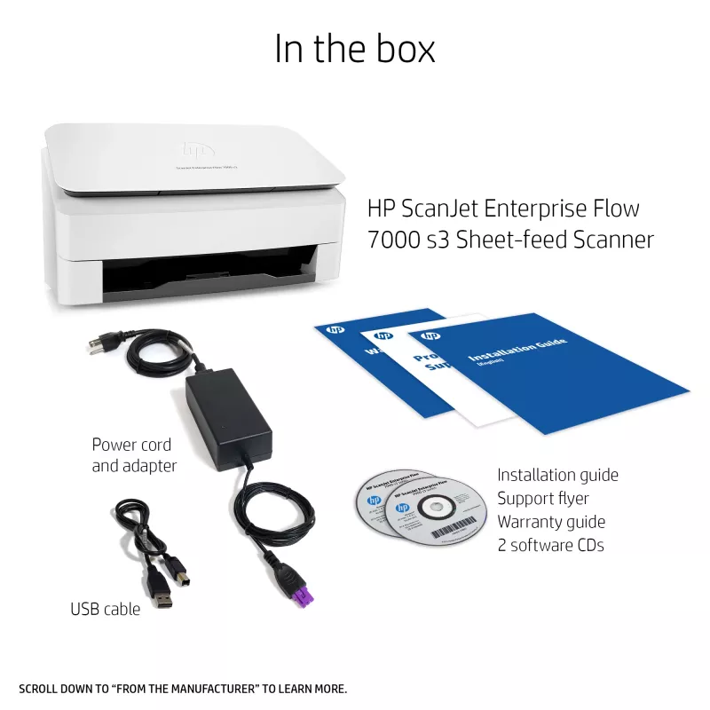 HP Scanjet Enterprise Flow 7000 s3 Sheet-fed scanner 600 x 600 DPI A4 White