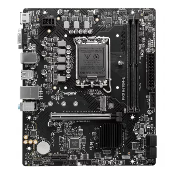 Motherboard MSI PRO H610M-E — Intel H610, LGA 1700, micro ATX, DDR5, 2x DIMM, max 96 GB, 2.5Gb LAN, HDMI, 4x SATA III