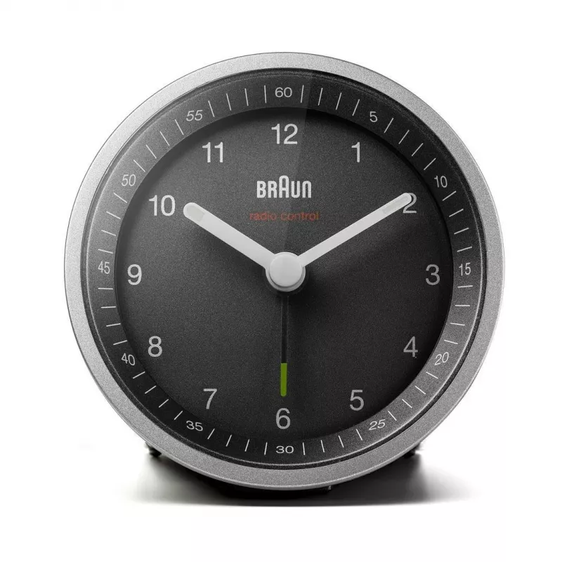 Braun BC07SB-DCF Quartz alarm clock Black, Silver