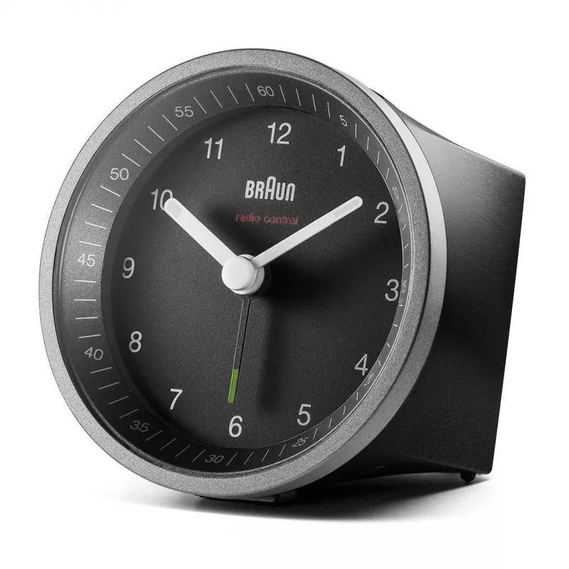 Braun BC07SB-DCF Quartz alarm clock Black, Silver