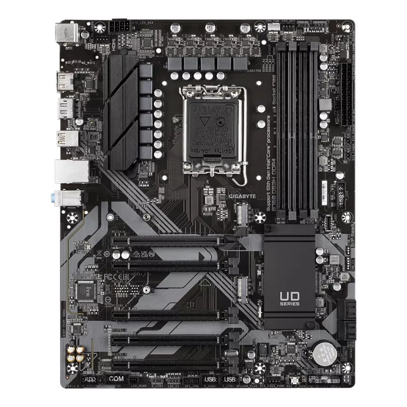 GIGABYTE B760 DS3H DDR4 Motherboard - Supports Intel Core 14th CPUs, 18+2+1 Phases Digital VRM, up to 5333MHz DDR4 (OC), 2xPCIe 4.0 M.2, GbE LAN, USB 3.2 Gen 2