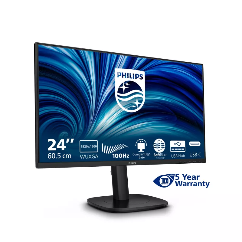 Philips 3000 series 24B2N3200D/00 computer monitor 61.2 cm (24.1 inch) 1920 x 1200 pixels WUXGA LCD Black