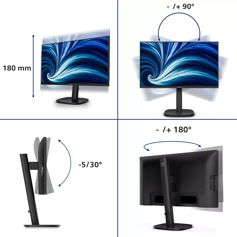 Philips 3000 series 24B2N3200D/00 computer monitor 61.2 cm (24.1 inch) 1920 x 1200 pixels WUXGA LCD Black