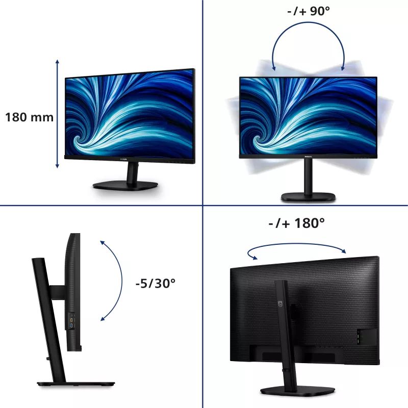 Philips 32B2U3601/00 computer monitor 80 cm (31.5 inch) 2560 x 1440 pixels Quad HD LCD Black