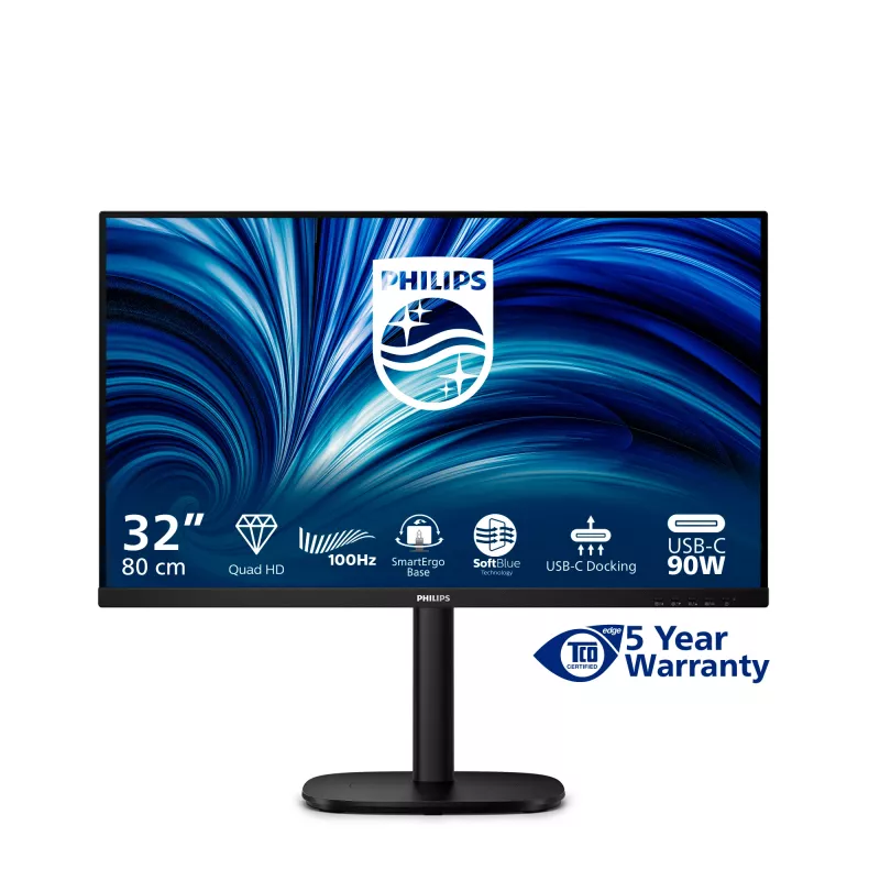Philips 32B2U3601/00 computer monitor 80 cm (31.5 inch) 2560 x 1440 pixels Quad HD LCD Black