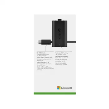 Charge kit Microsoft Xbox One Play & Charge Kit — rechargeable wired battery pack with USB Type-C, black, matt finish