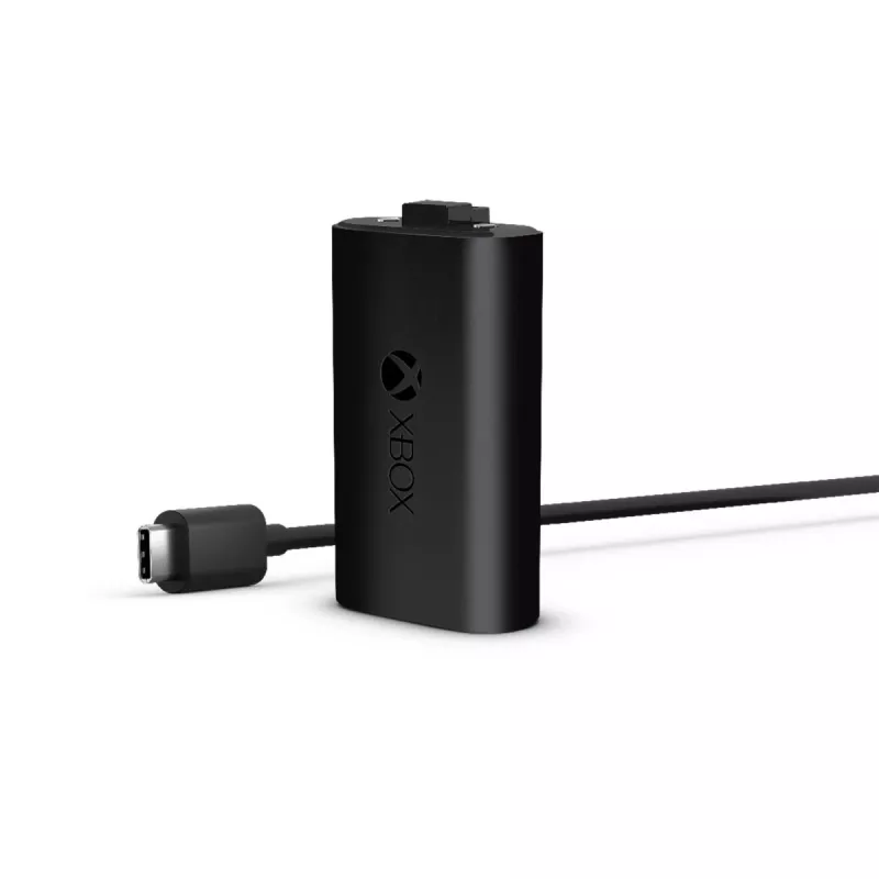 Charge kit Microsoft Xbox One Play & Charge Kit — rechargeable wired battery pack with USB Type-C, black, matt finish