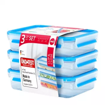 EMSA 515645 food storage container Rectangular Box 1.2 L Transparent 3 pc(s)
