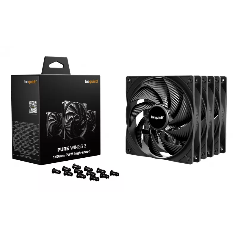 be quiet Pure Wings 3 140mm | PWM high-speed Triple Pack Computer case Fan 14 cm Black 3 pc(s)