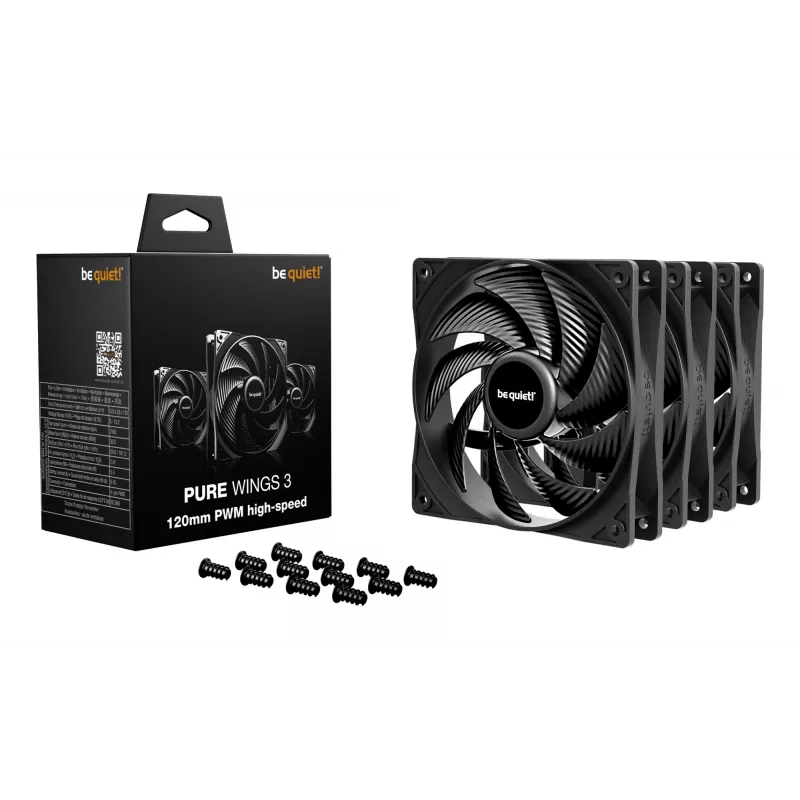 be quiet Pure Wings 3 120mm | PWM high-speed Triple Pack Computer case Fan 12 cm Black 3 pc(s)