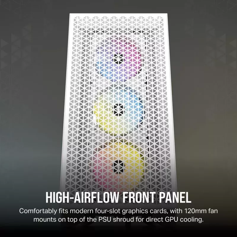 CORSAIR Mid-tower Pc Case - 3000d RGB Airflow - White