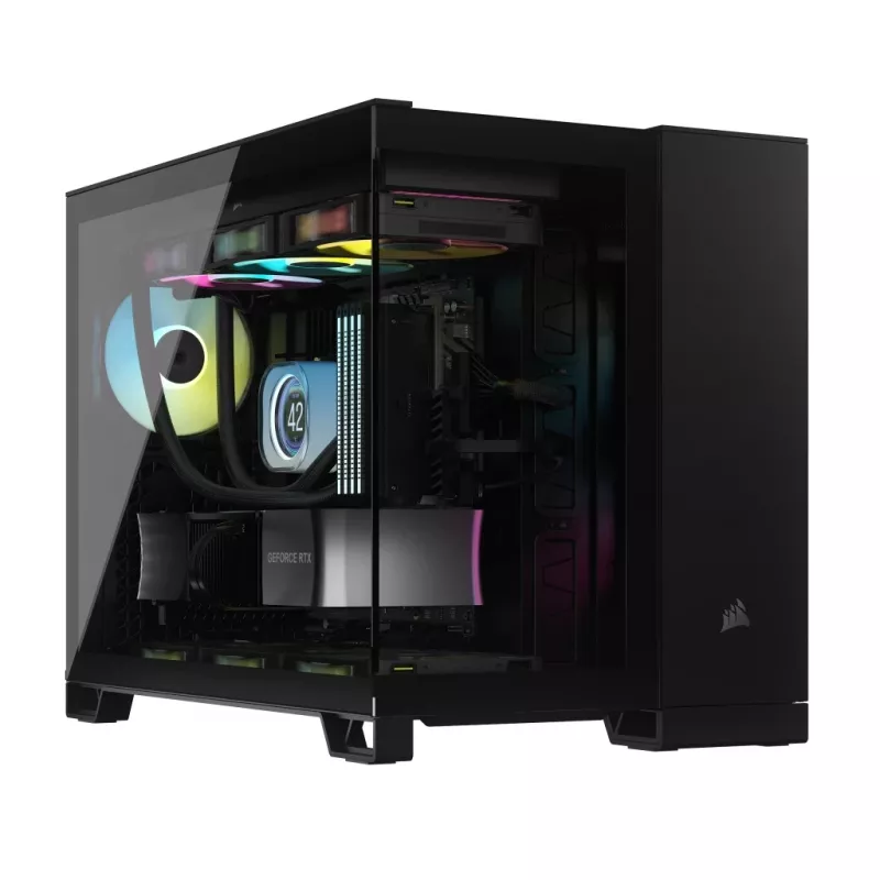 CORSAIR Pc Case - Icue Link 2500x RGB Micro ATX Dual Chamber Black
