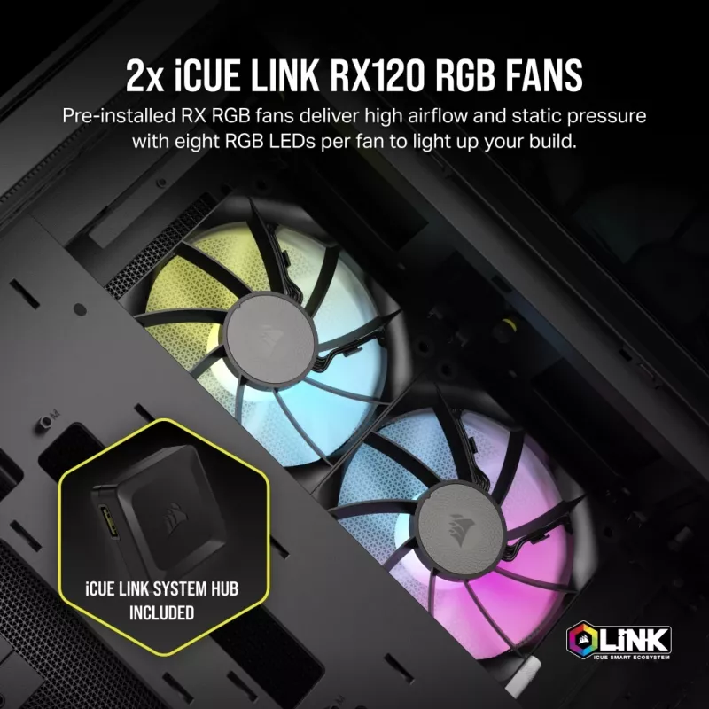 CORSAIR Pc Case - Icue Link 2500x RGB Micro ATX Dual Chamber Black