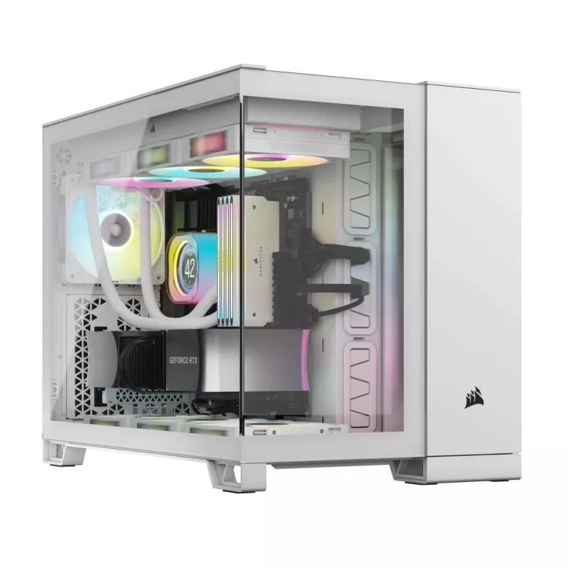 CORSAIR Pc Case - Icue Link 2500x RGB Micro ATX Dual Chamber White