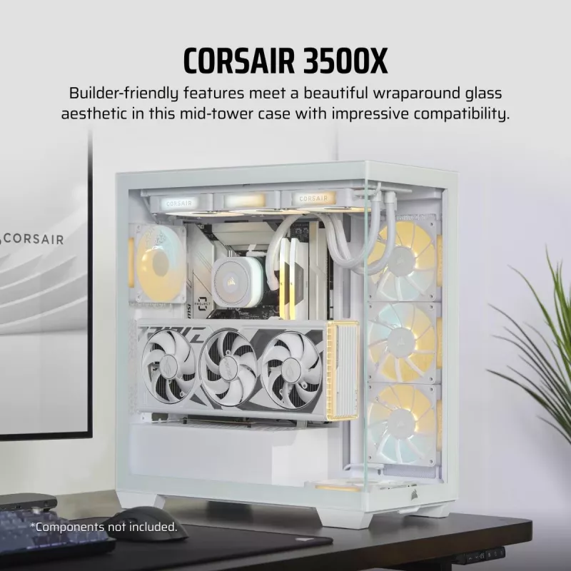 CORSAIR Pc Case - 3500x Mid-tower - White