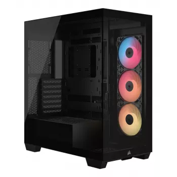 PC Midi Tower case CORSAIR 3500X RS-R ARGB — Black, tempered glass, supports ATX/EATX/Micro-ITX, 3x120 mm front fans