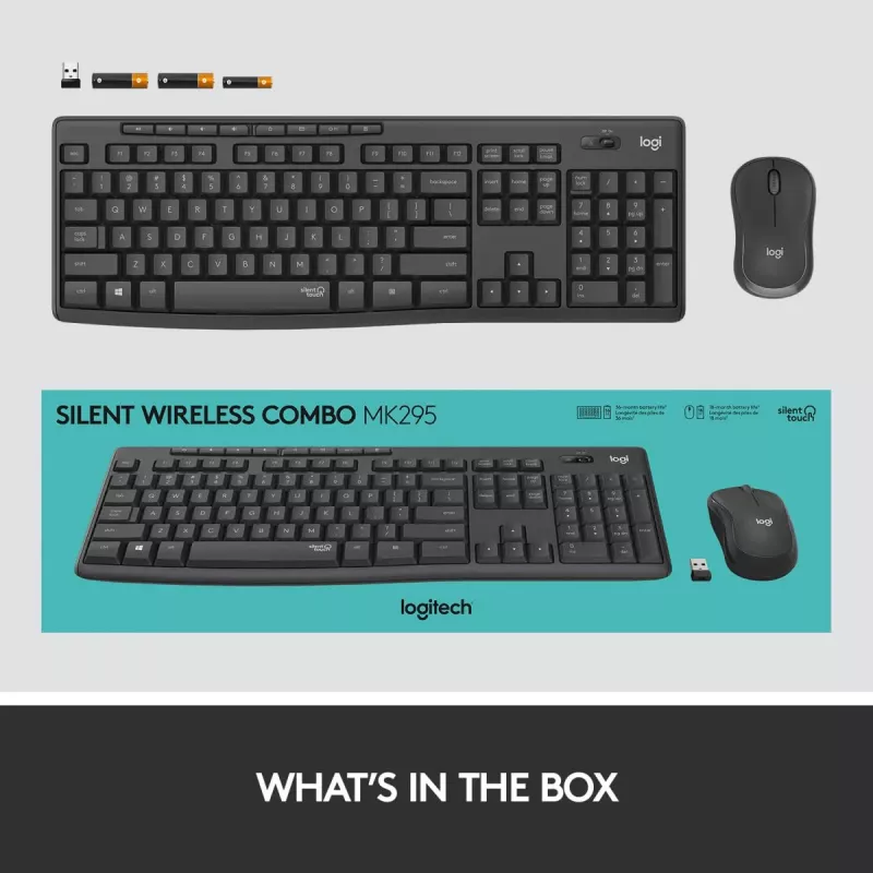 LOGITECH Mk295 Silent Wireless Combo Graphite Azerty Belgian
