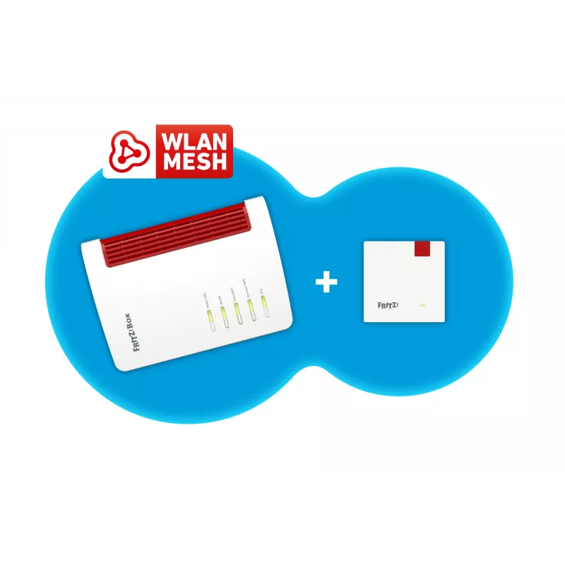 Mesh Set 7530 AX + 1200 AX Dual-band (2.4 GHz / 5 GHz) Wi-Fi 6 (802.11ax) Red, White 4 3G Internal