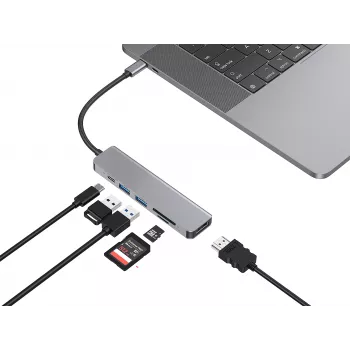 Conceptronic DONN02G laptop dock/port replicator USB 3.2 Gen 1 (3.1 Gen 1) Type-C Aluminium