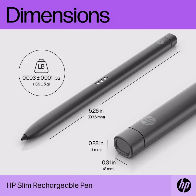 HP Slim Rechargeable Pen HP Slim Rechargeable Pen Black Built-in Battery
