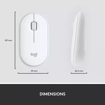 LOGITECH Slim Wireless Keyboard And Mouse Combo Mk470 - Offwhite - Azerty French