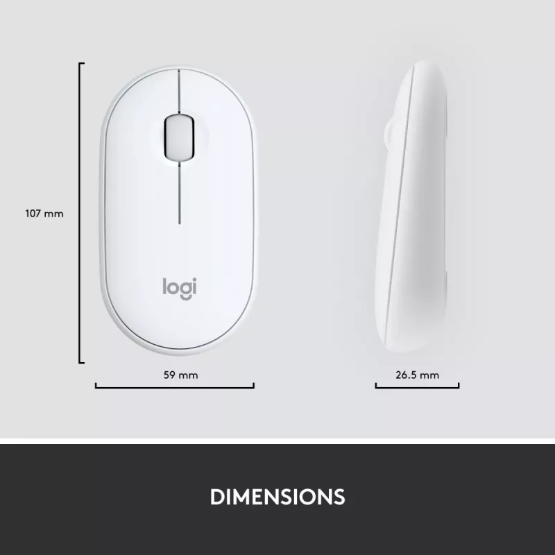 LOGITECH Slim Wireless Keyboard And Mouse Combo Mk470 - Offwhite - Azerty French