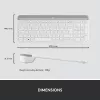 LOGITECH Slim Wireless Keyboard And Mouse Combo Mk470 - Offwhite - Azerty French