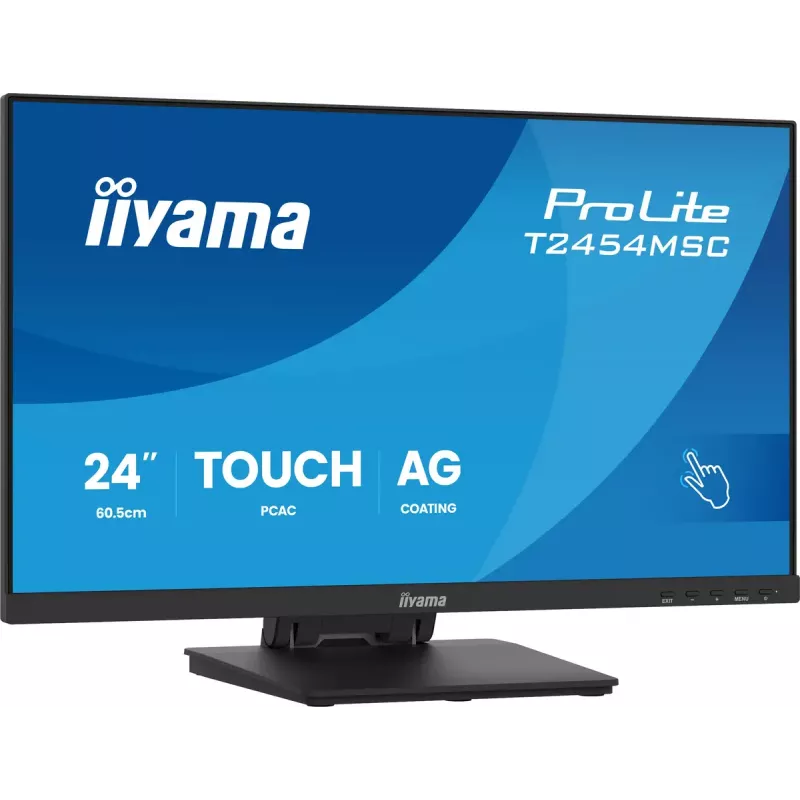 iiyama ProLite T2454MSC-B3AG computer monitor 60.5 cm (23.8 inch) 1920 x 1080 pixels Full HD LED Touchscreen Multi-user Black