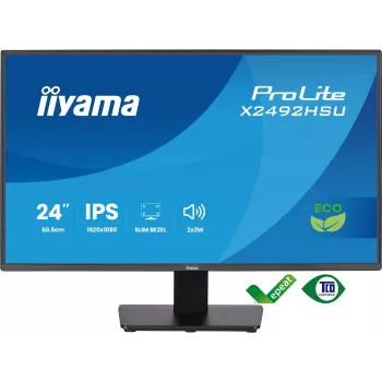 iiyama ProLite X2492HSU-B1 computer monitor 60.5 cm (23.8 inch) 1920 x 1080 pixels Full HD LED Black