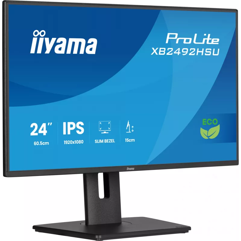 iiyama ProLite XB2492HSU-B1 computer monitor 60.5 cm (23.8 inch) 1920 x 1080 pixels Full HD LED Black