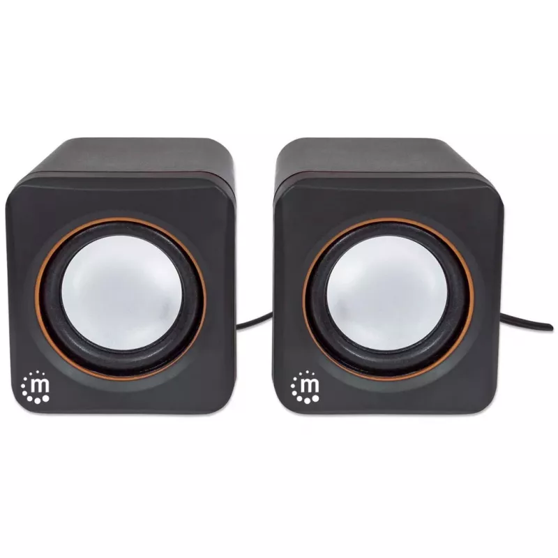 Manhattan 2600 Series Speaker System 161435, 2.0 Stereo, USB Powered, 6 W RMS, 90 - 20000 Hz, Black