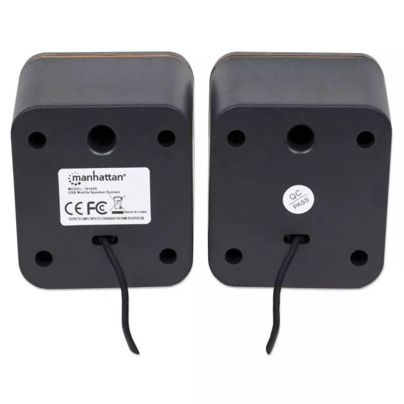 Manhattan 2600 Series Speaker System 161435, 2.0 Stereo, USB Powered, 6 W RMS, 90 - 20000 Hz, Black