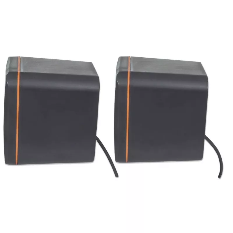 Manhattan 2600 Series Speaker System 161435, 2.0 Stereo, USB Powered, 6 W RMS, 90 - 20000 Hz, Black