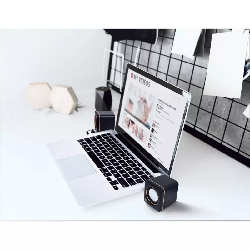 Manhattan 2600 Series Speaker System 161435, 2.0 Stereo, USB Powered, 6 W RMS, 90 - 20000 Hz, Black