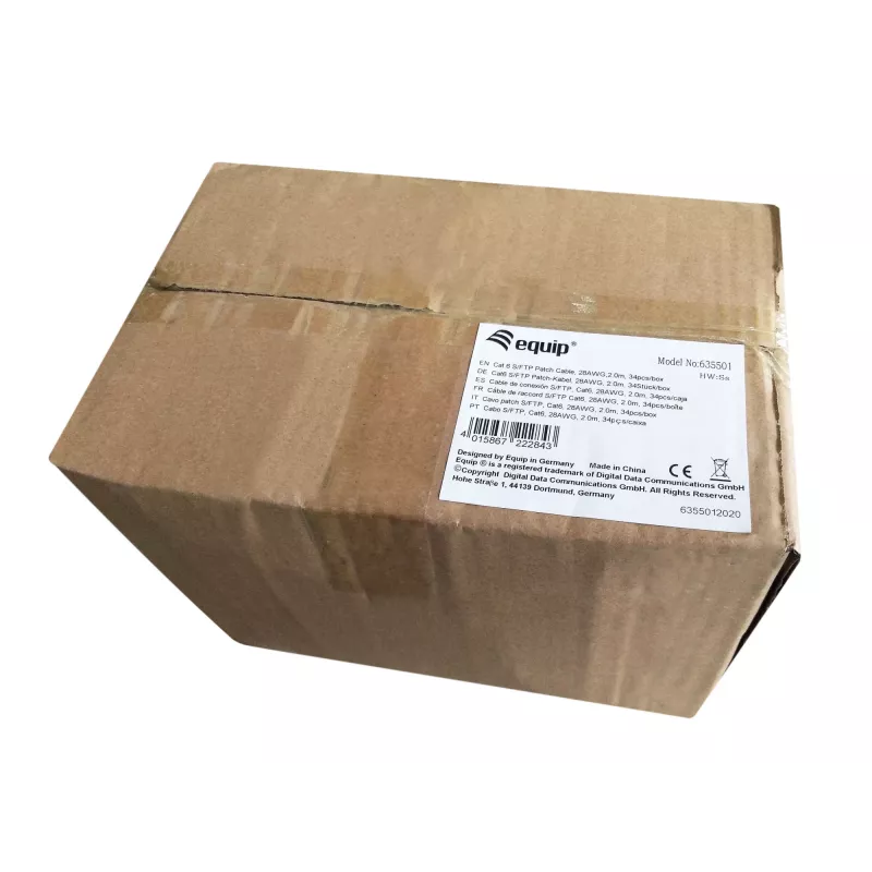 Equip Cat.6 S/FTP Patch Cable, 2.0m, 34pcs/inner box, Grey