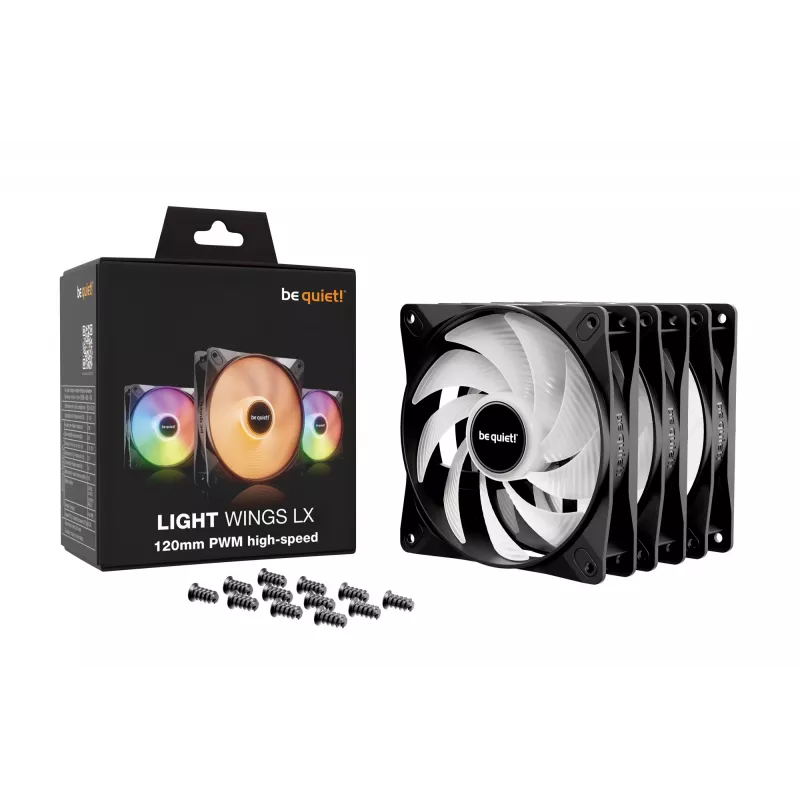 be quiet LIGHT WINGS LX 120mm PWM High Speed 3-Pack Black Computer case Fan 12 cm 3 pc(s)