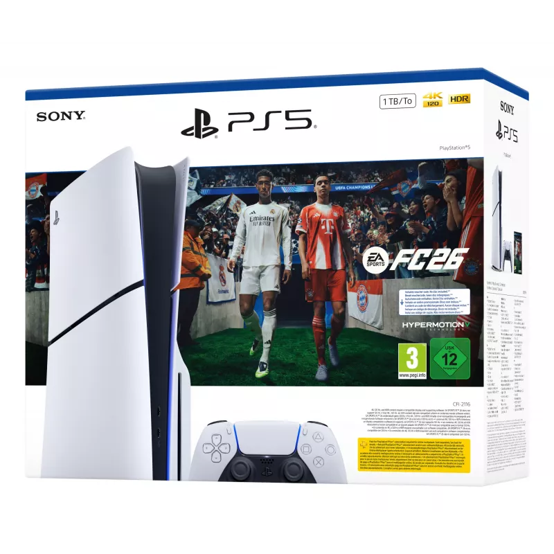 Sony PlayStation 5 + EA Sports FC 26 Bundle 1 TB Wi-Fi Black, White