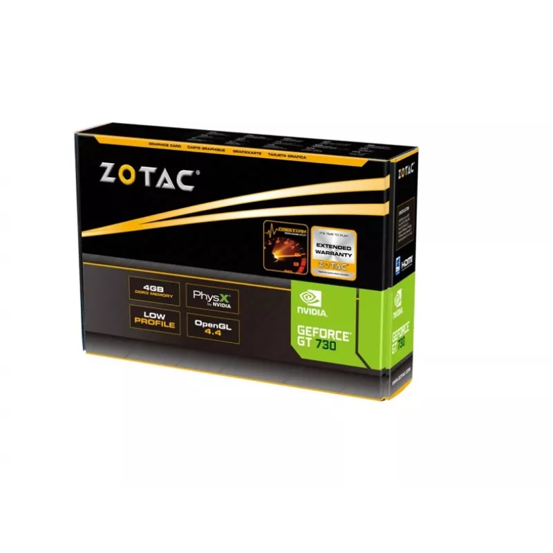 ZOTAC Graphic Card Force 4GB Gt730 Pci-e 2.0x16 DVI/hdmi/vga 902MHz 2560x1600