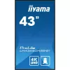 iiyama LH4365UHSB-B1 Signage Display Kiosk design 108 cm (42.5 inch) LED Wi-Fi 800 cd/m² 4K Ultra HD Black Built-in processor Android 11 24/7