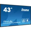 iiyama LH4365UHSB-B1 Signage Display Kiosk design 108 cm (42.5 inch) LED Wi-Fi 800 cd/m² 4K Ultra HD Black Built-in processor Android 11 24/7