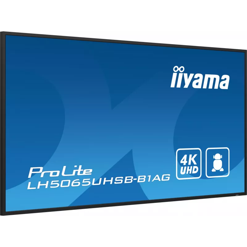 iiyama LH5065UHSB-B1AG Signage Display Digital signage flat panel 125.7 cm (49.5 inch) LCD Wi-Fi 800 cd/m² 4K Ultra HD Black Built-in processor Android 11 24/7